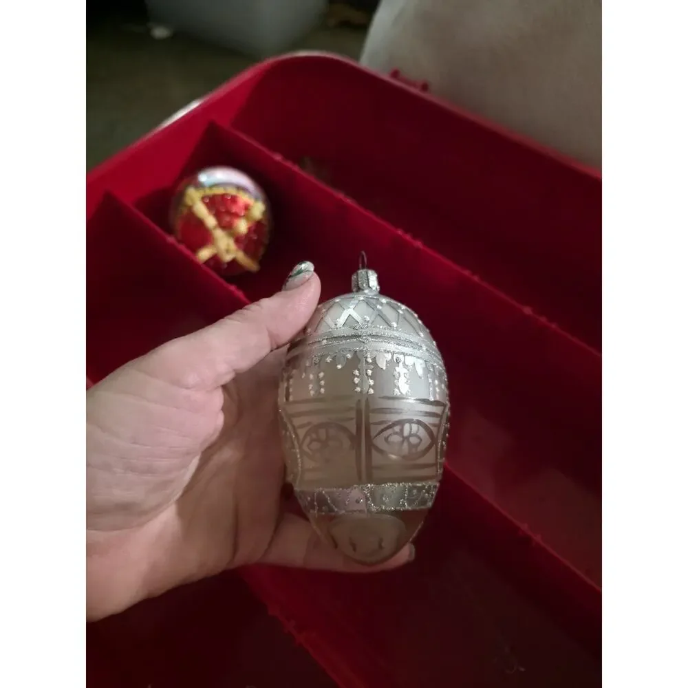 Vintage German Glass Christmas Ornament c1930s–40s Frosted Silvered Germany